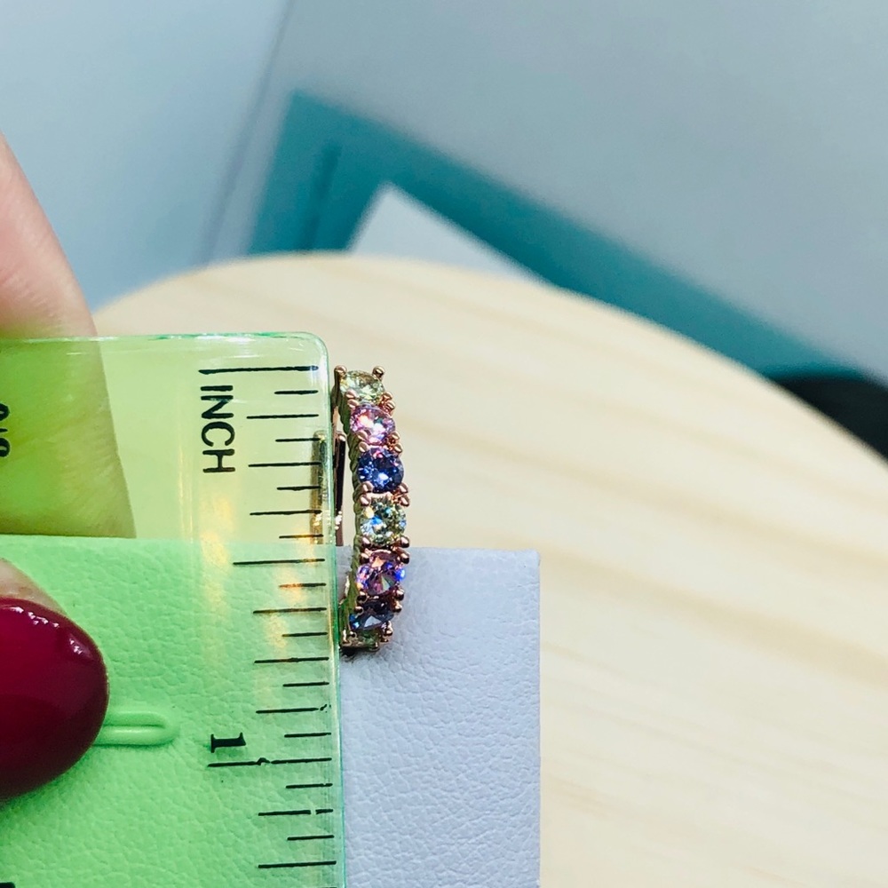 Rose Gold Multicolor Earrings - Picture 3 of 4
